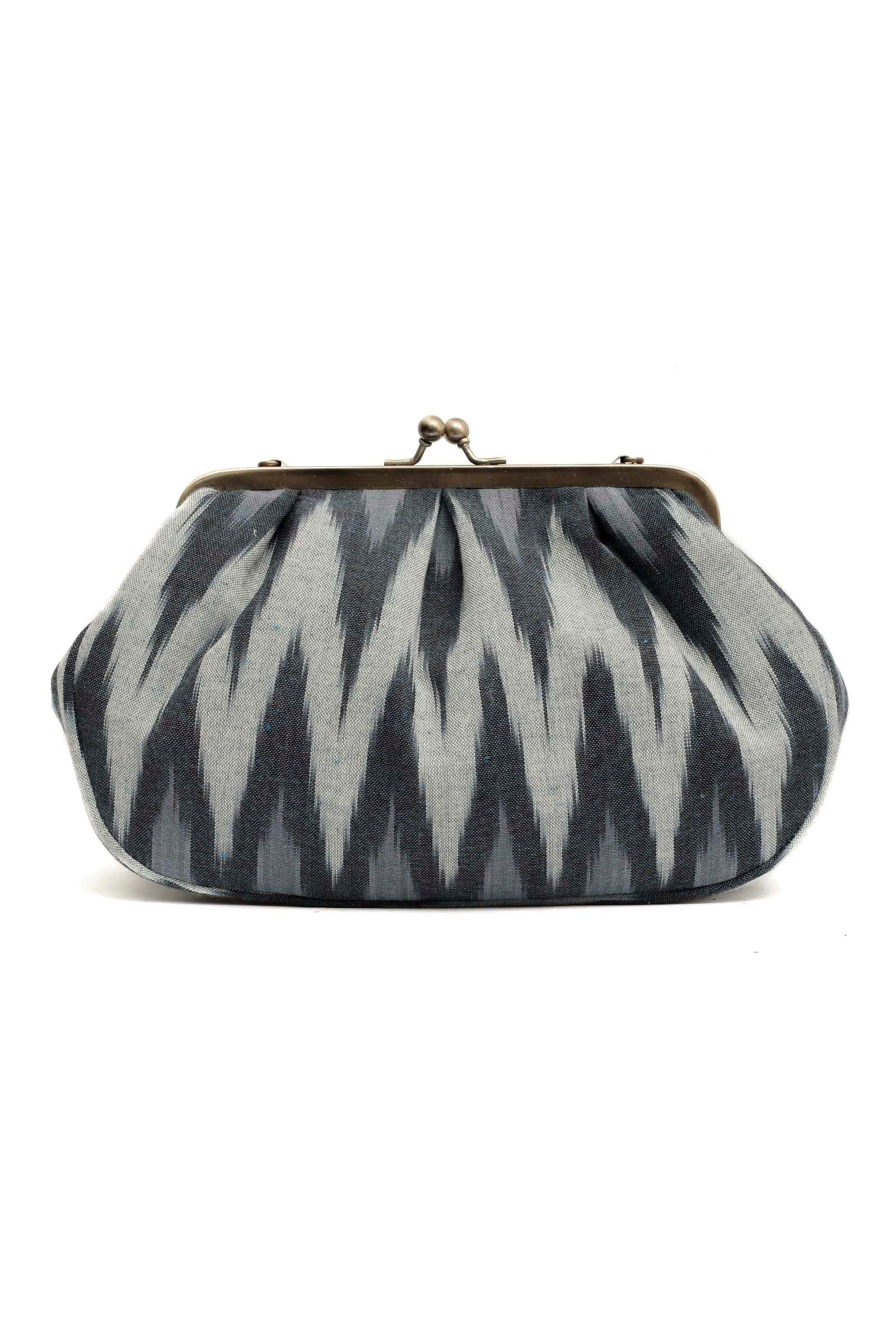 Sky Blue Ikat Clutch Bag