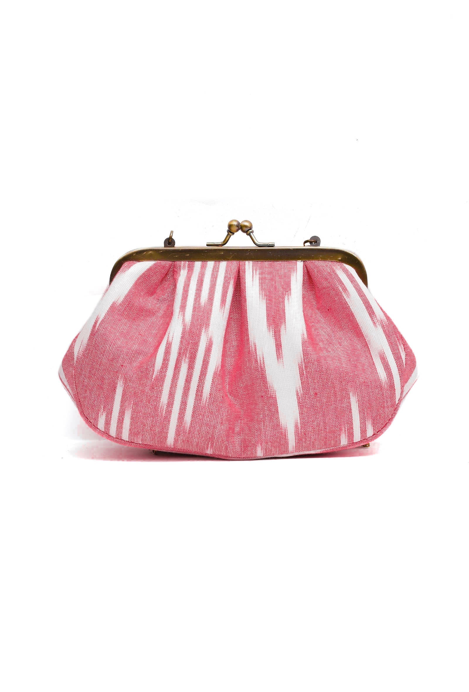 Rose Pink Ikat Clutch Bag
