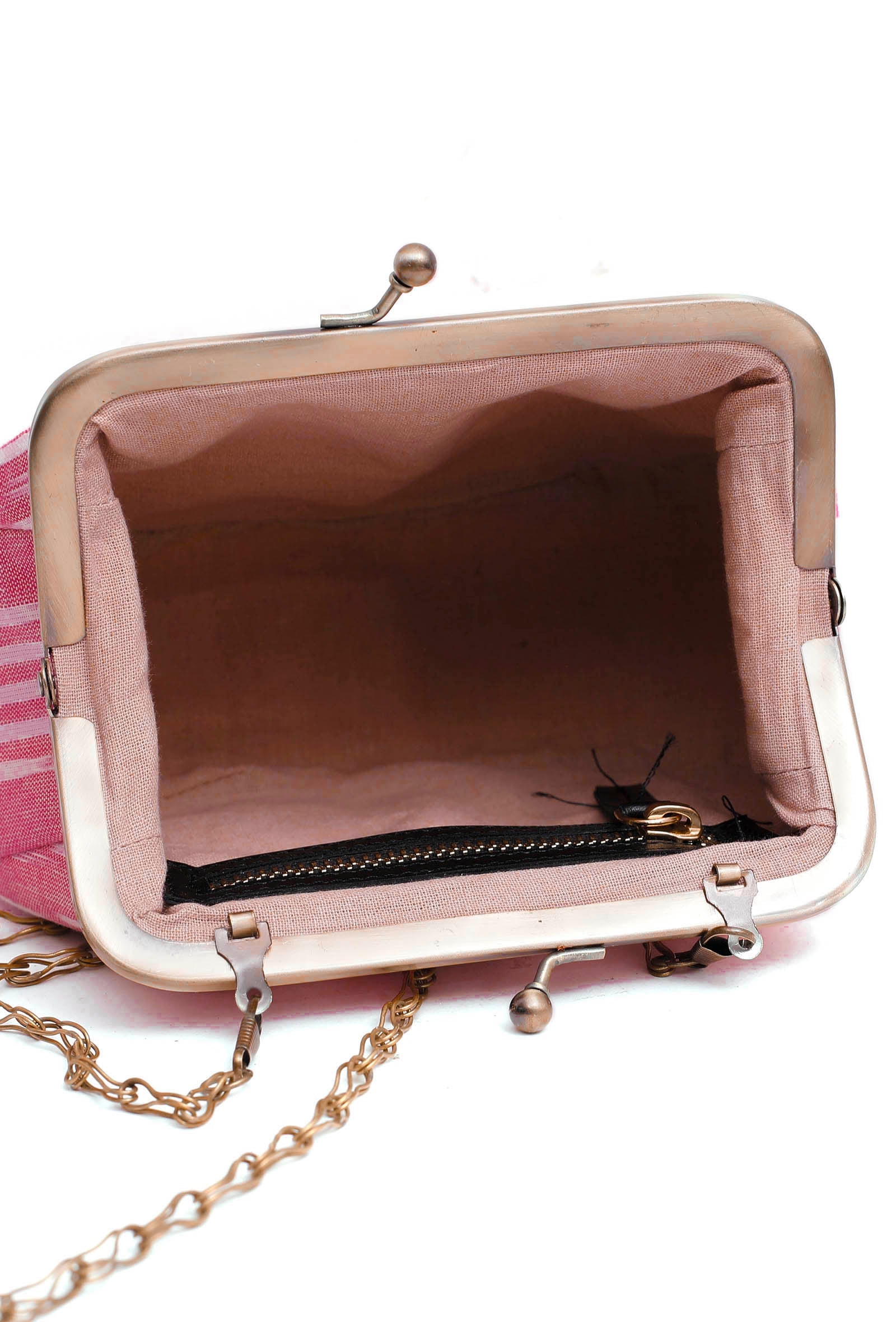 Rose Pink Ikat Clutch Bag