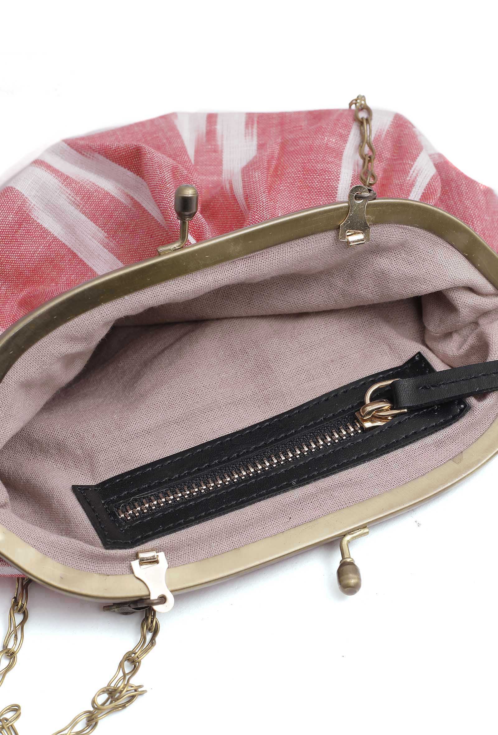 Taffy Pink Ikat Clutch Bag