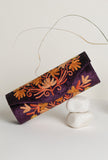 Violet Tila Embroidery Velvet Clutch