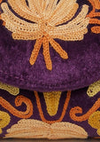 Violet Tila Embroidery Velvet Clutch