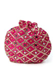 Vibrant Pink Charm Potli With Glasstone