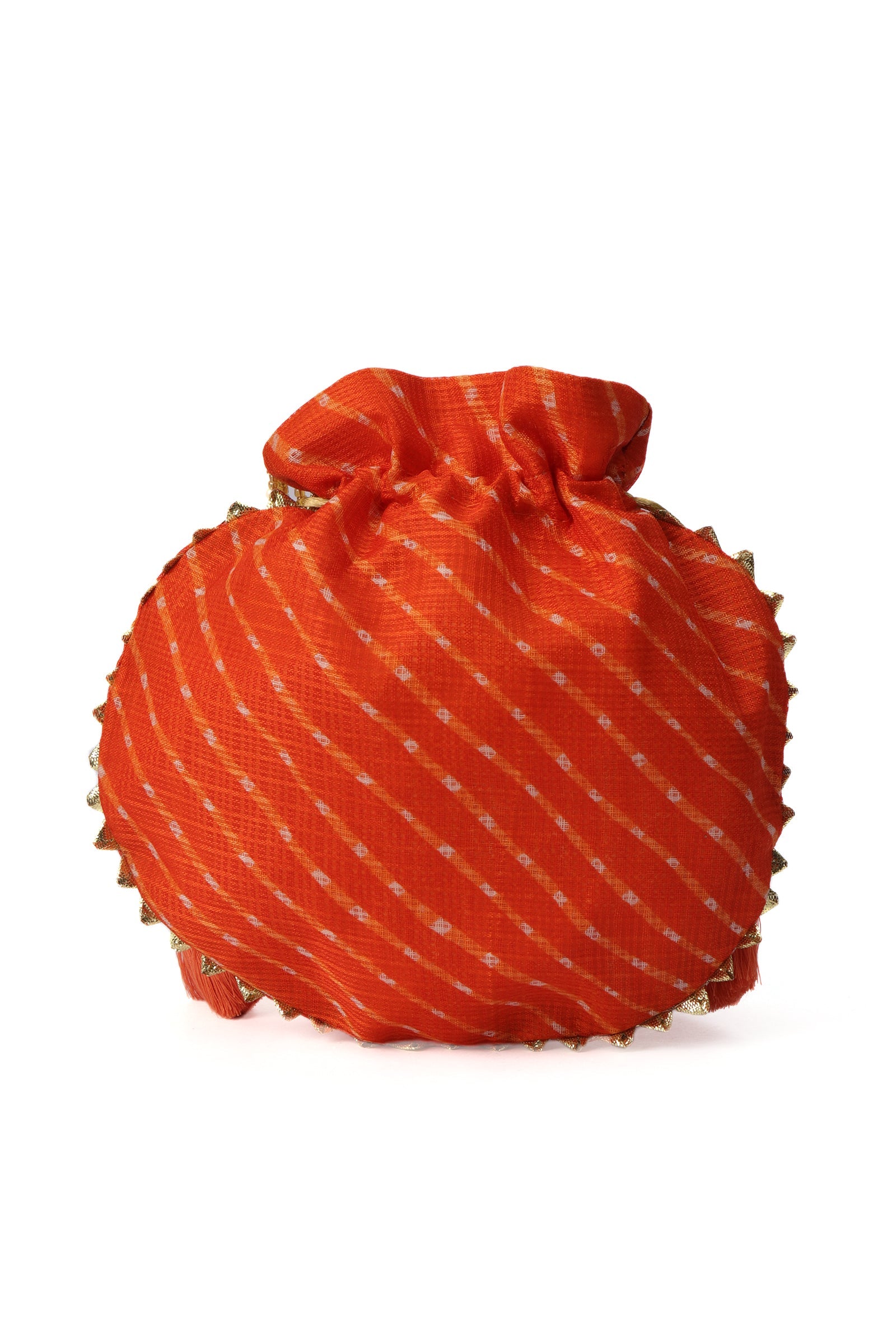 Festive Orange Rangoli Patchwork Potli