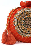 Festive Orange Rangoli Patchwork Potli