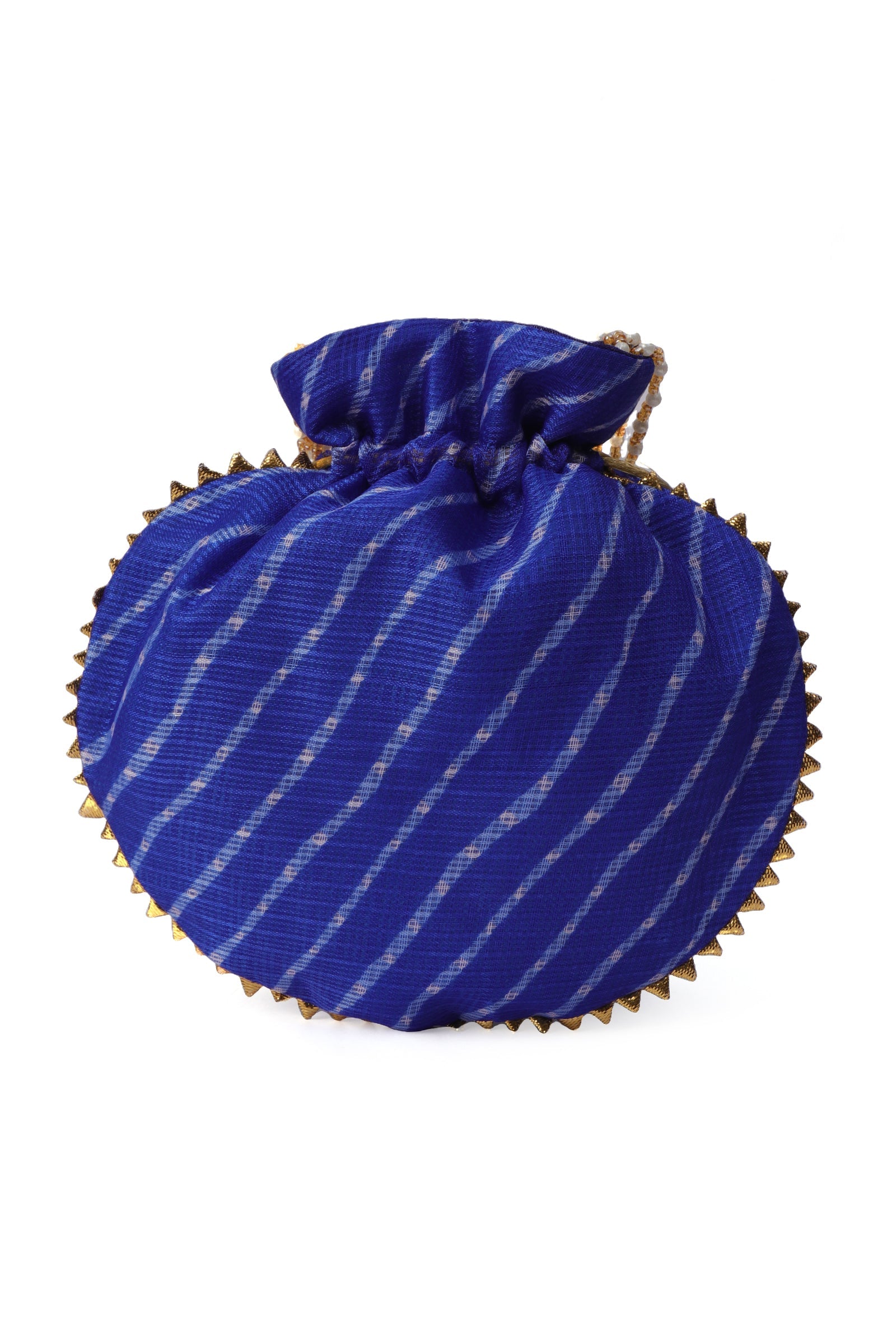 Refined Royal Blue Gotapatti Patchwork Potli