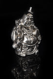 Silver Polished Laughing Buddha Figurine