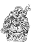 Silver Polished Laughing Buddha Figurine
