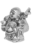 Silver Polished Laughing Buddha Figurine