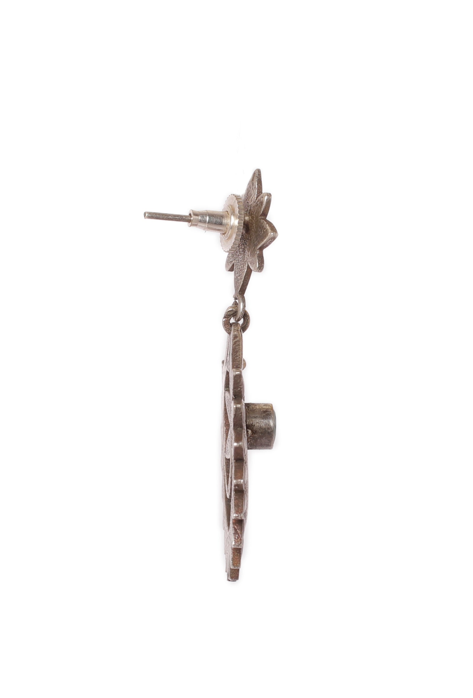 Sunflower Open Tribal Silver Chandbali