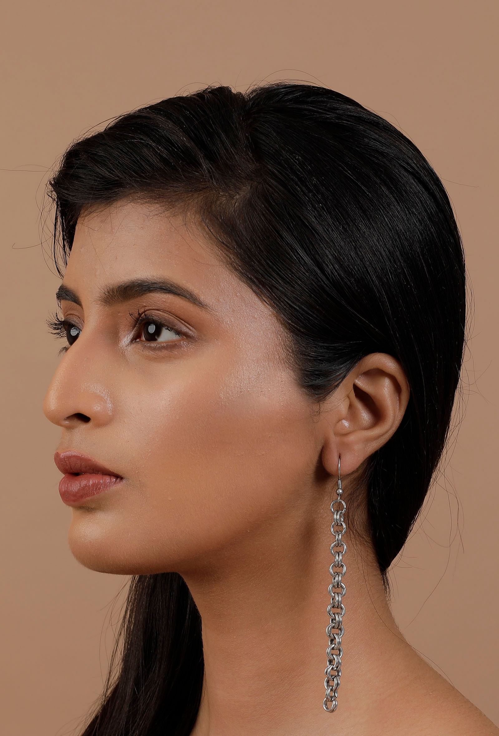 Silver Twisted Chain Earrings