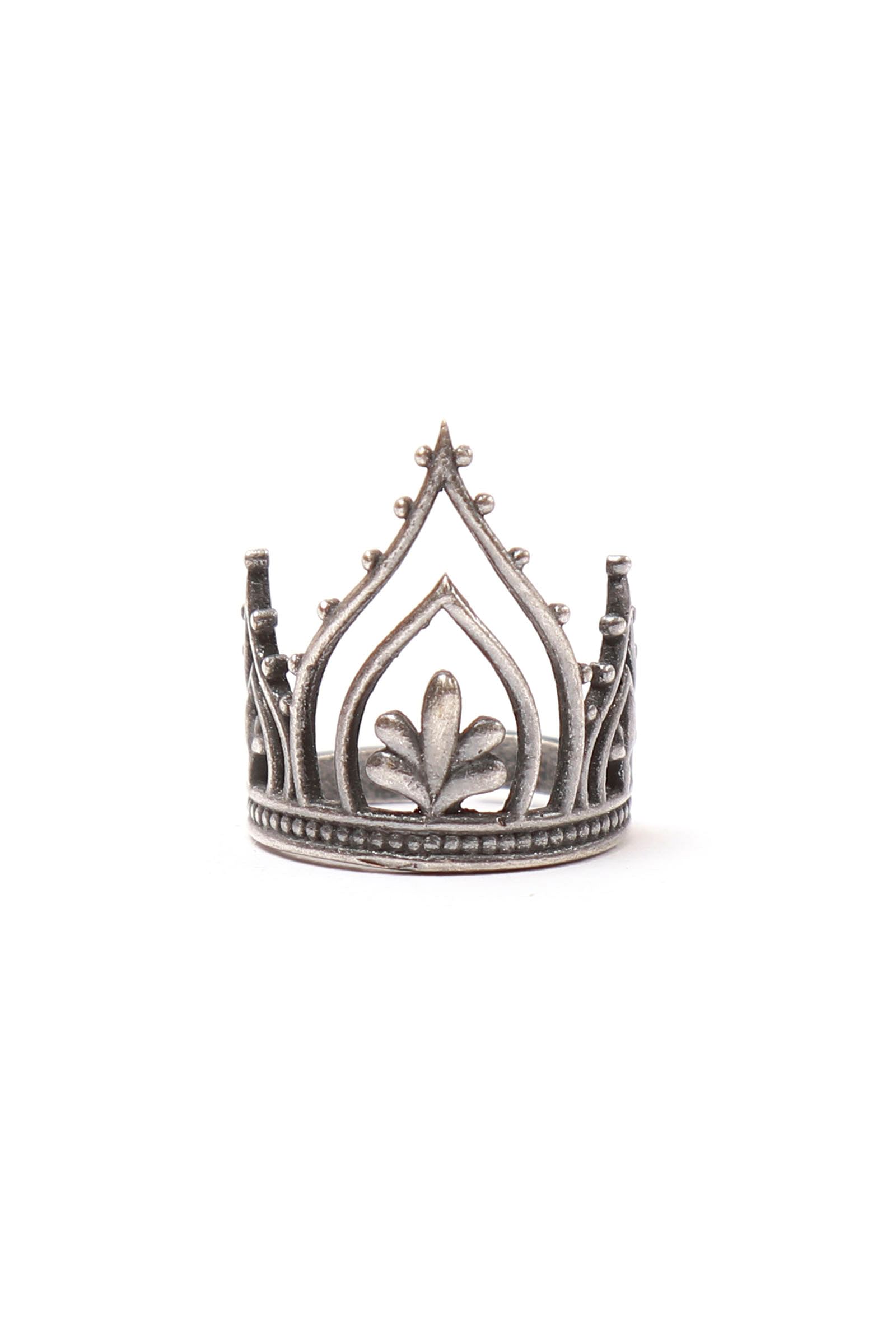 Set of 4: Crown Motif Silver Brass Toering