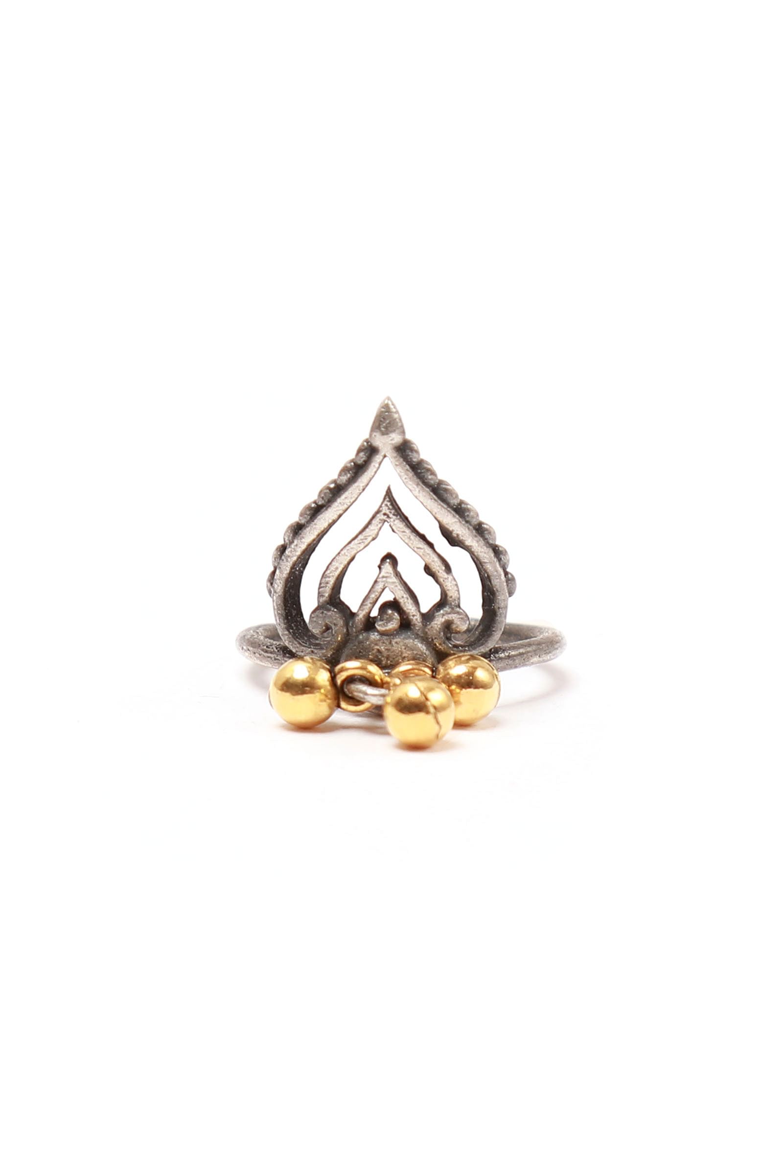 Set of 4: Swara Silver Brass Toering