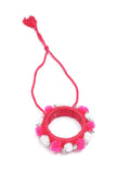 Ferry Pink Pom Pom Handcrafted Necklace