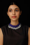 Violet Purple Coin Tribal Necklace