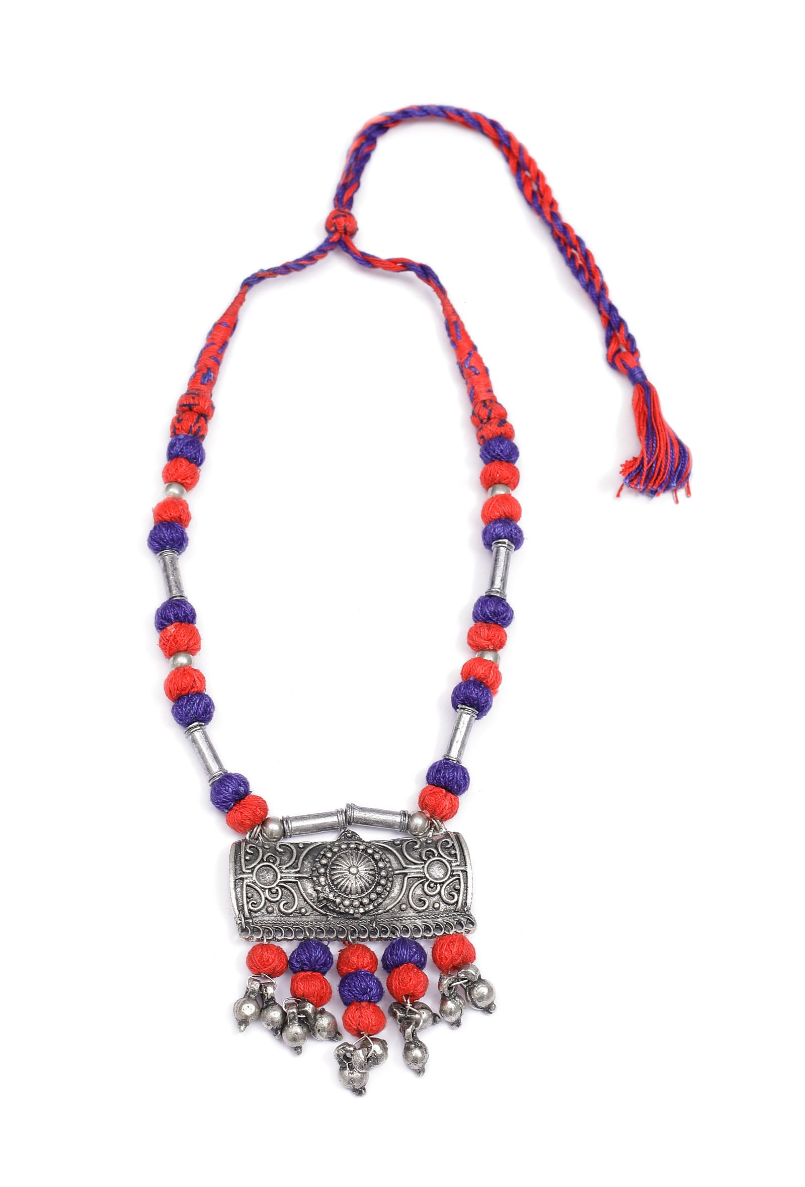 Narangi Orange and Purple Tribal Necklace