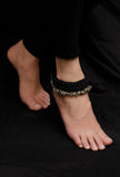 Onyx Black Tribal Anklet