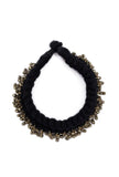 Women onyx black tribal anklet