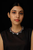 Maroon with silver coin Tribal Choker