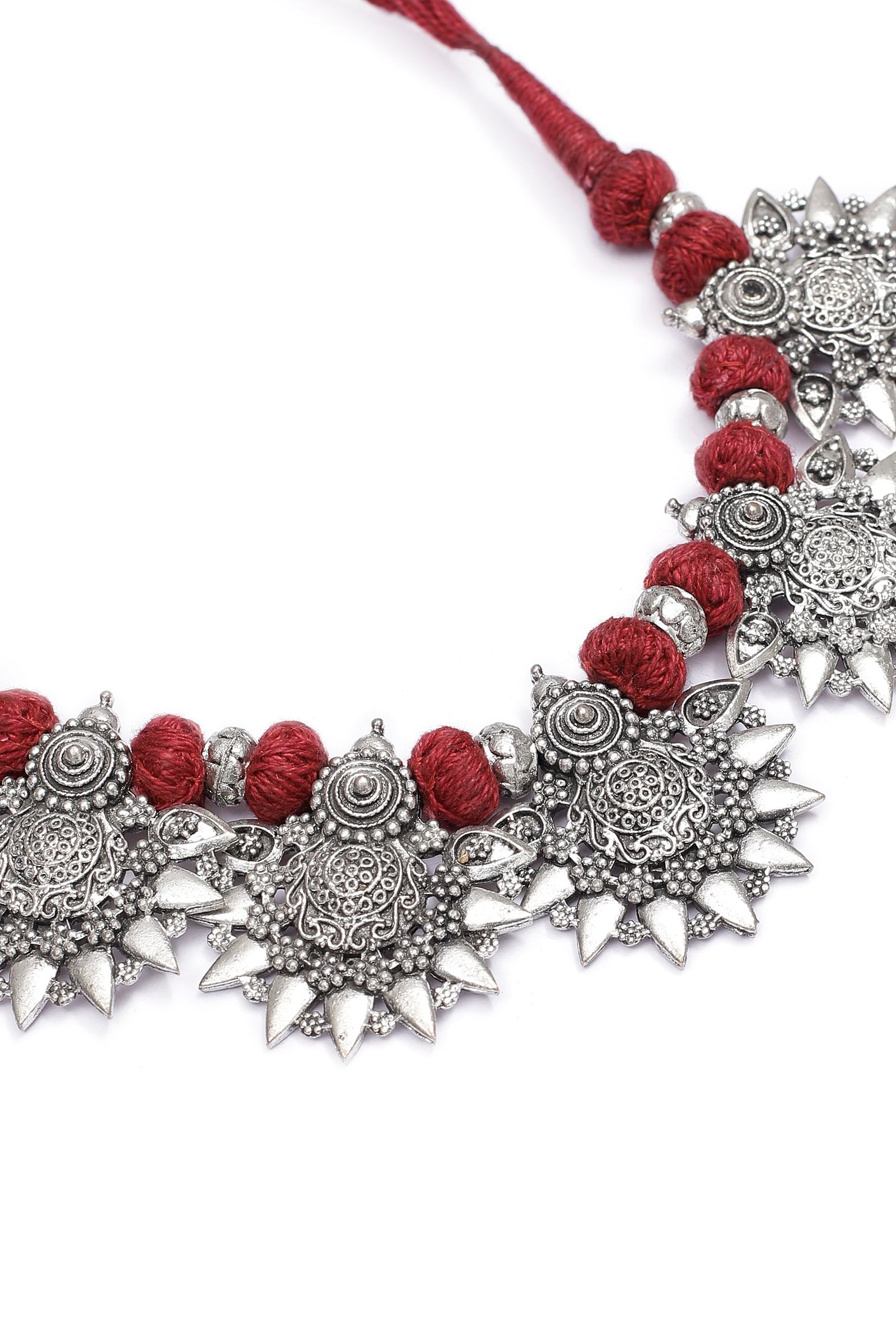 Plum Red Tribal Necklace