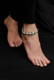 Set of 2: White Ghungroo Tribal Anklet