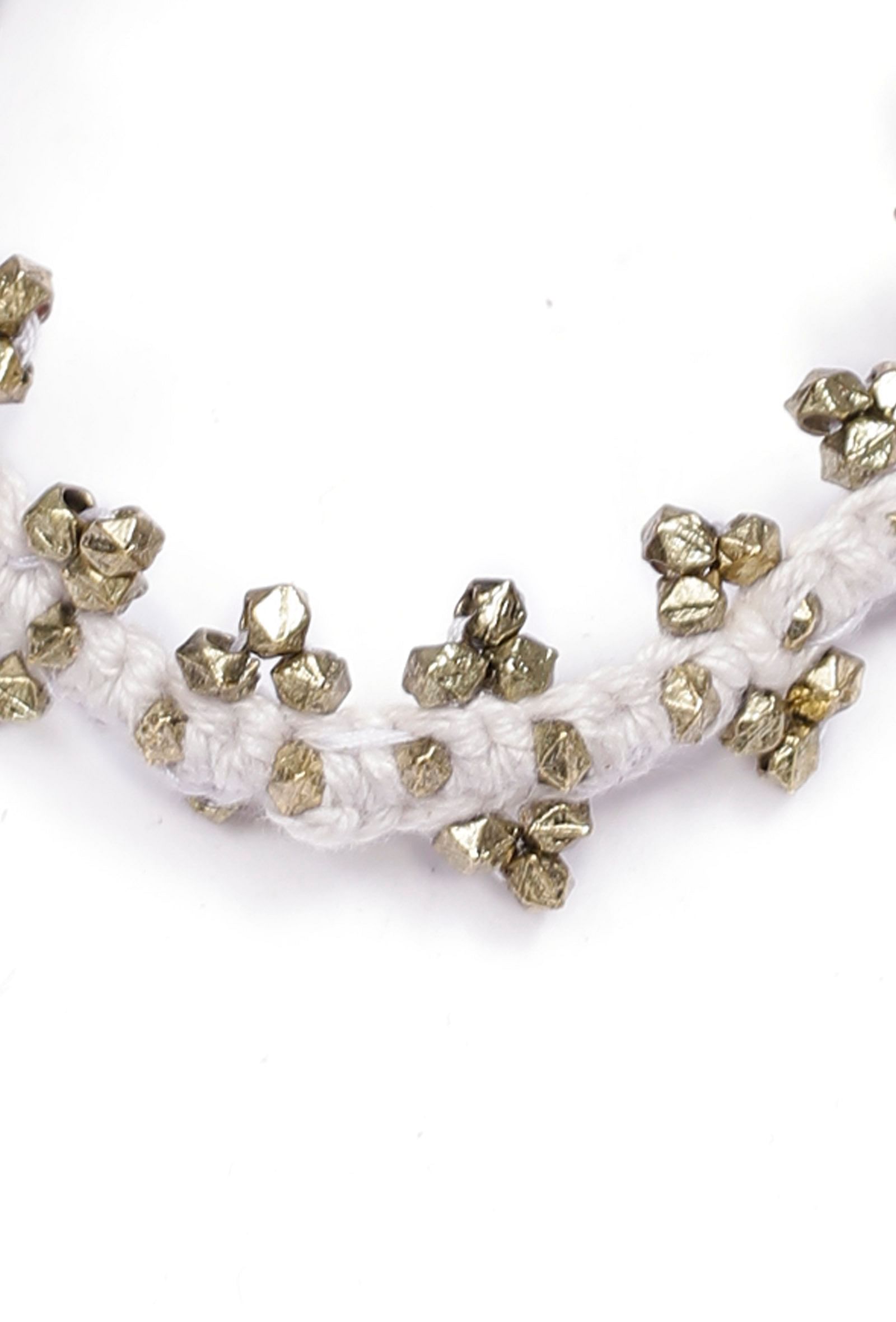Set of 2: White Ghungroo Tribal Anklet