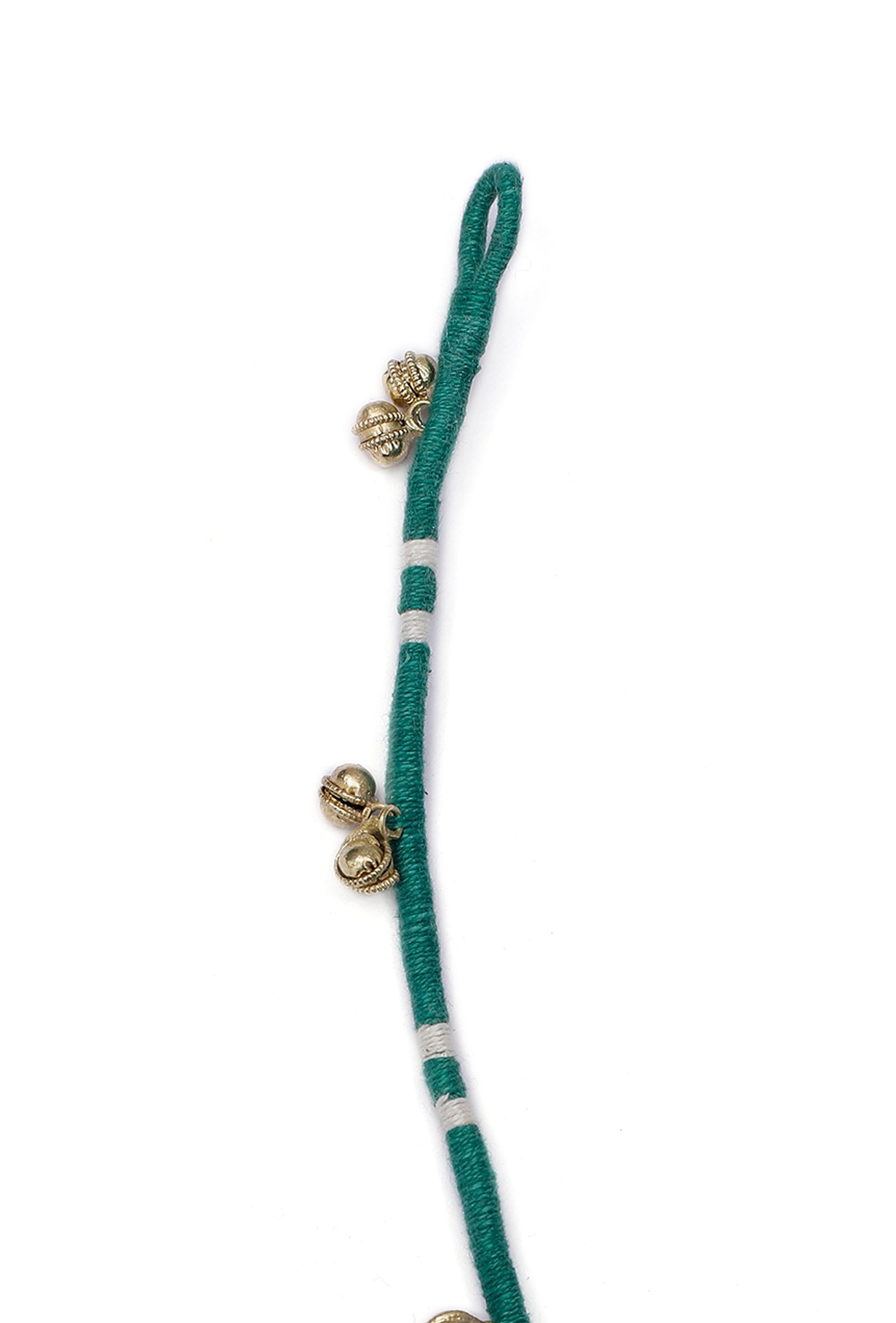 Set of 2: Emerald Green Tribal Anklet