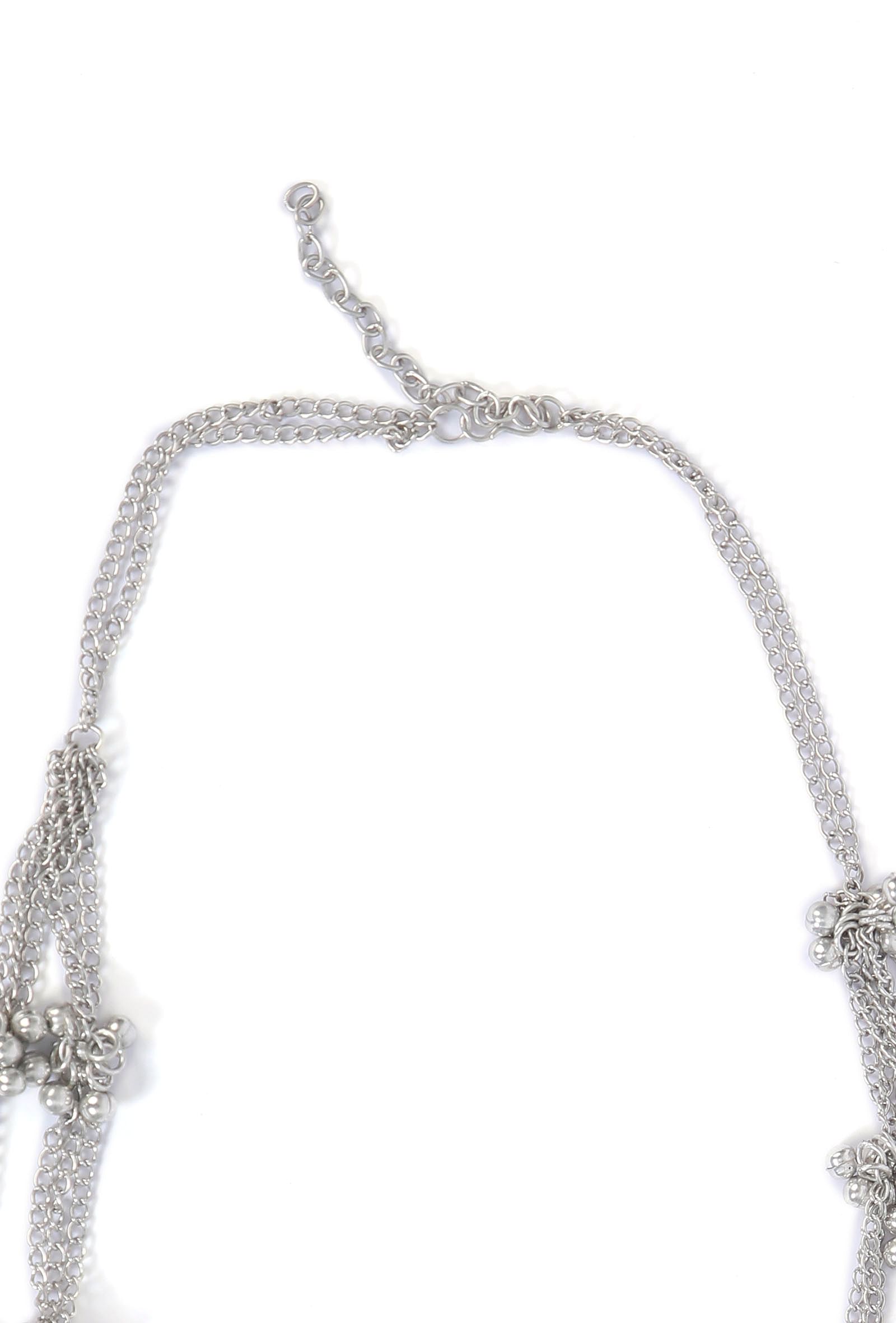 Fatima Double Layer Silver Tribal Necklace