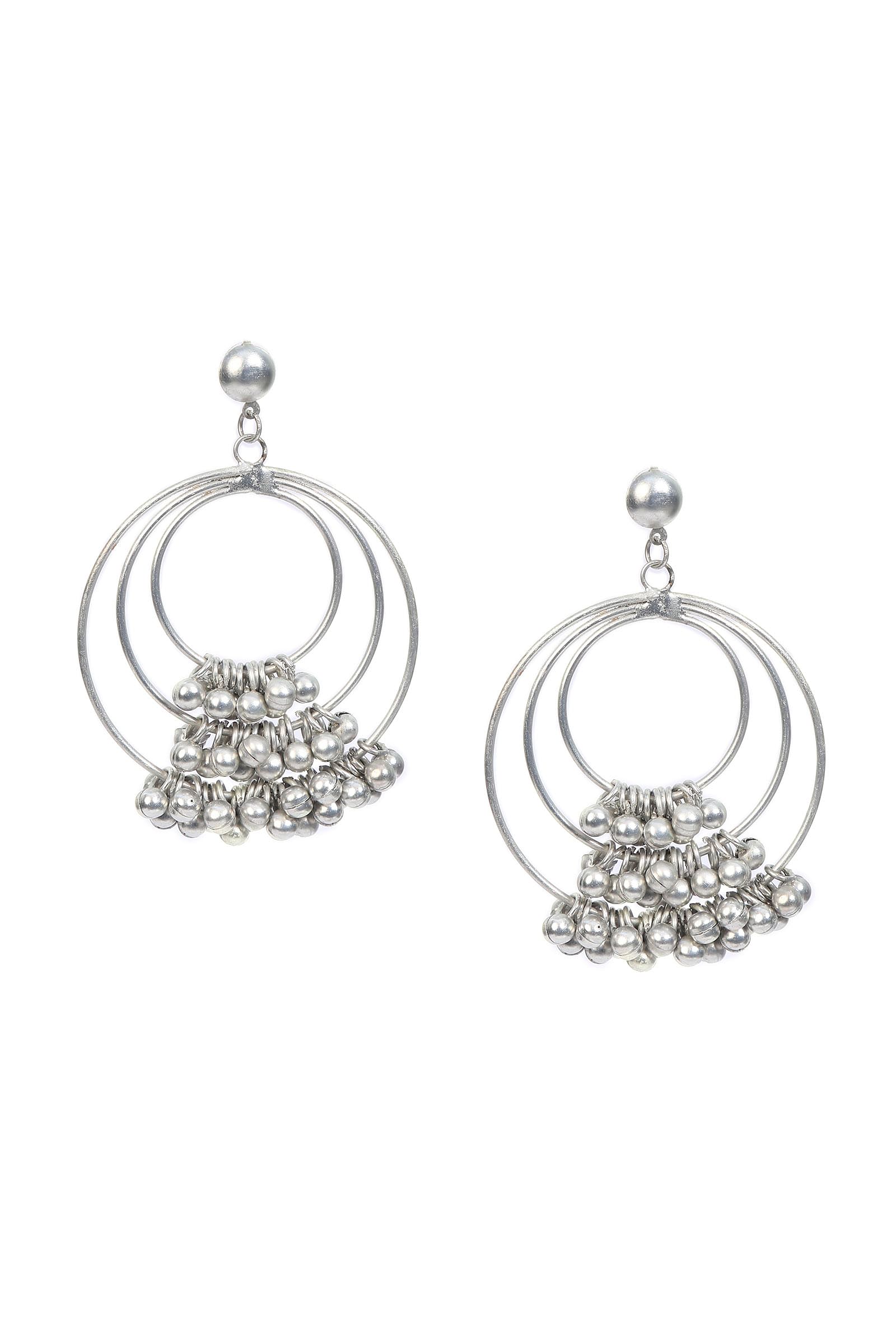 Erina Silver Tribal Earrings