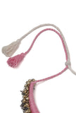 Maahi Duo White and Pink Tribal Gold Ghungroo Necklace