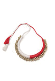 Swatsa Duo Red and Pink Tribal Gold Ghungroo  Necklace