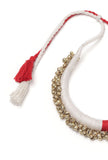 Swatsa Duo Red and Pink Tribal Gold Ghungroo  Necklace