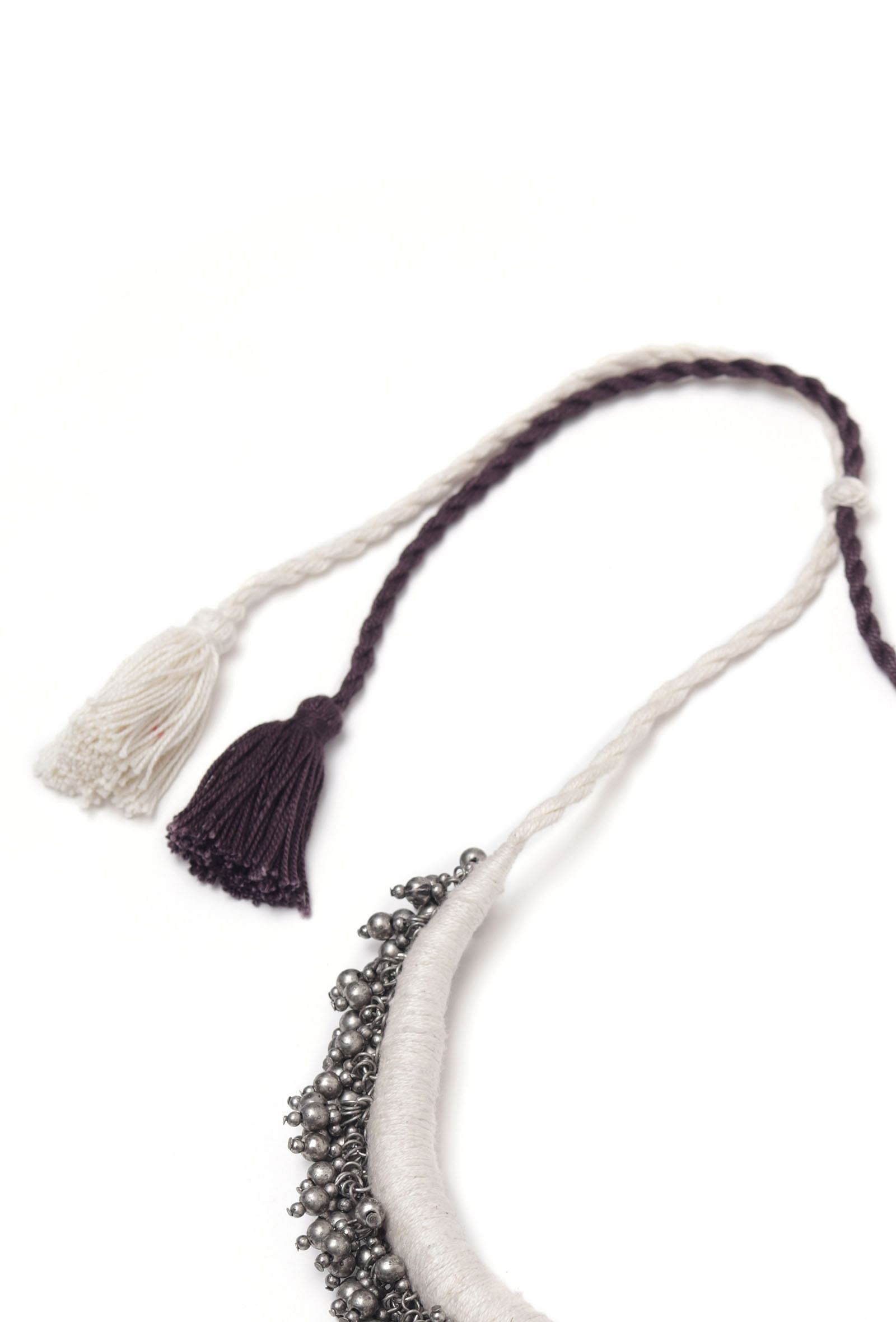 Kasima Duo Black and White Tribal Ghungroo Necklace