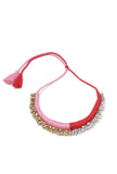 Lishika Duo Red and Pink Tribal Ghungroo Necklace