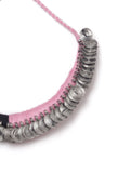Mahira Duo Black and Pink Tribal Coin Necklace