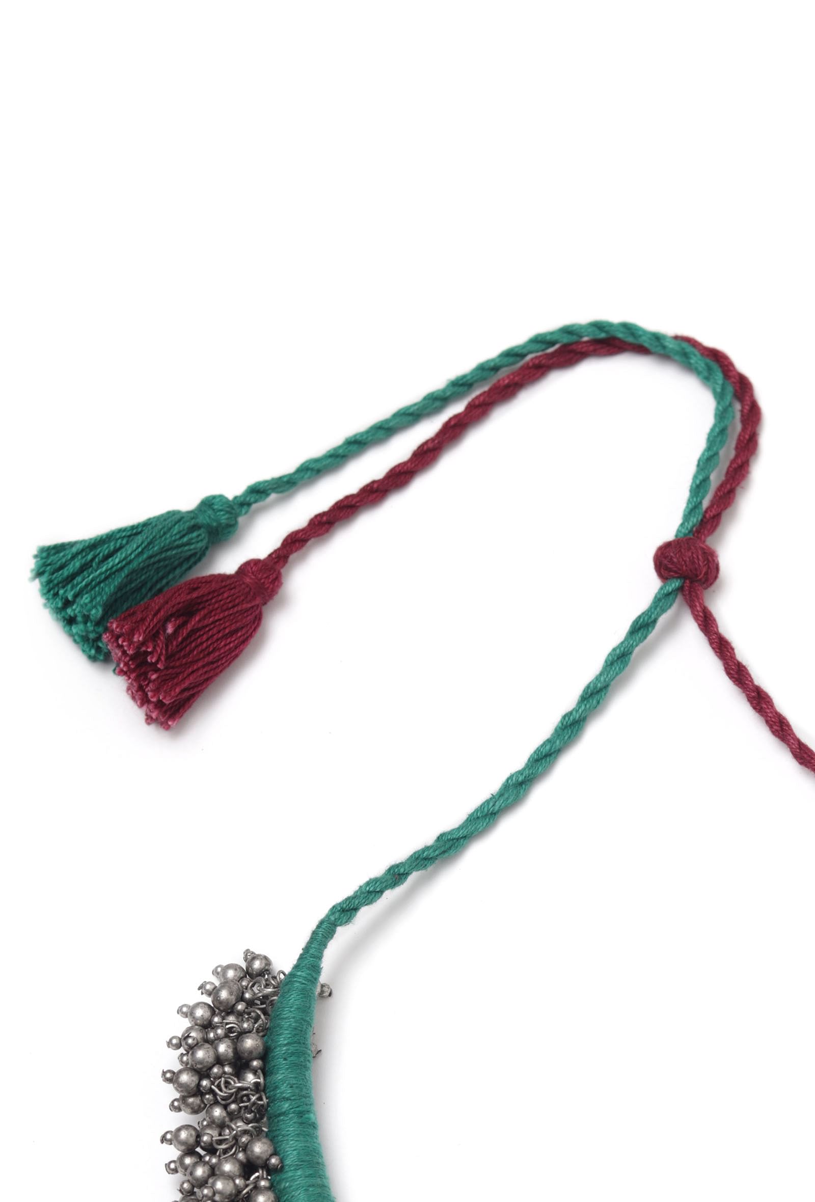 Nihima Duo Red and Green Tribal Ghungroo Necklace