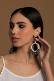 Isa White Ghungroo Tribal Earrings