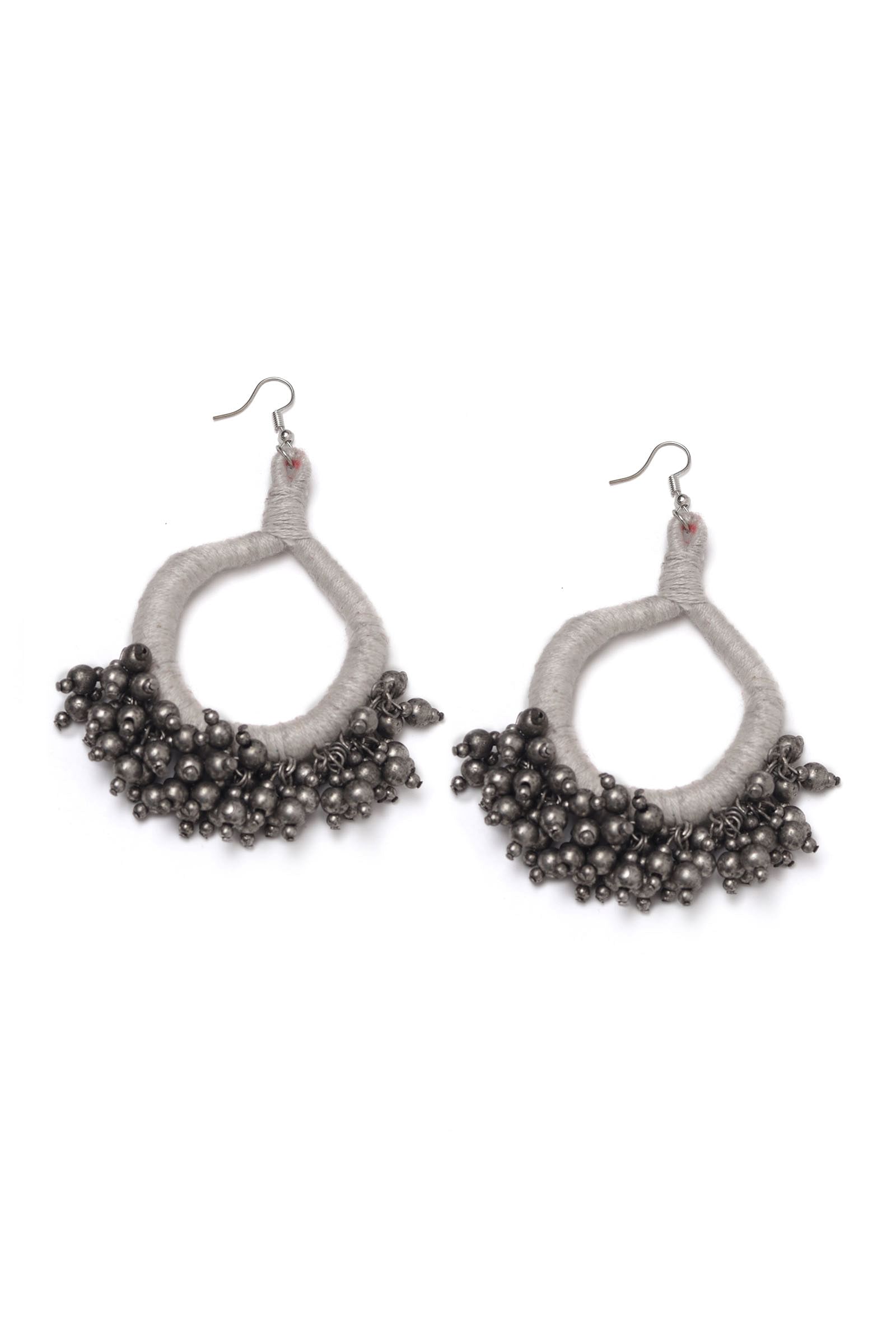 Isa White Ghungroo Tribal Earrings