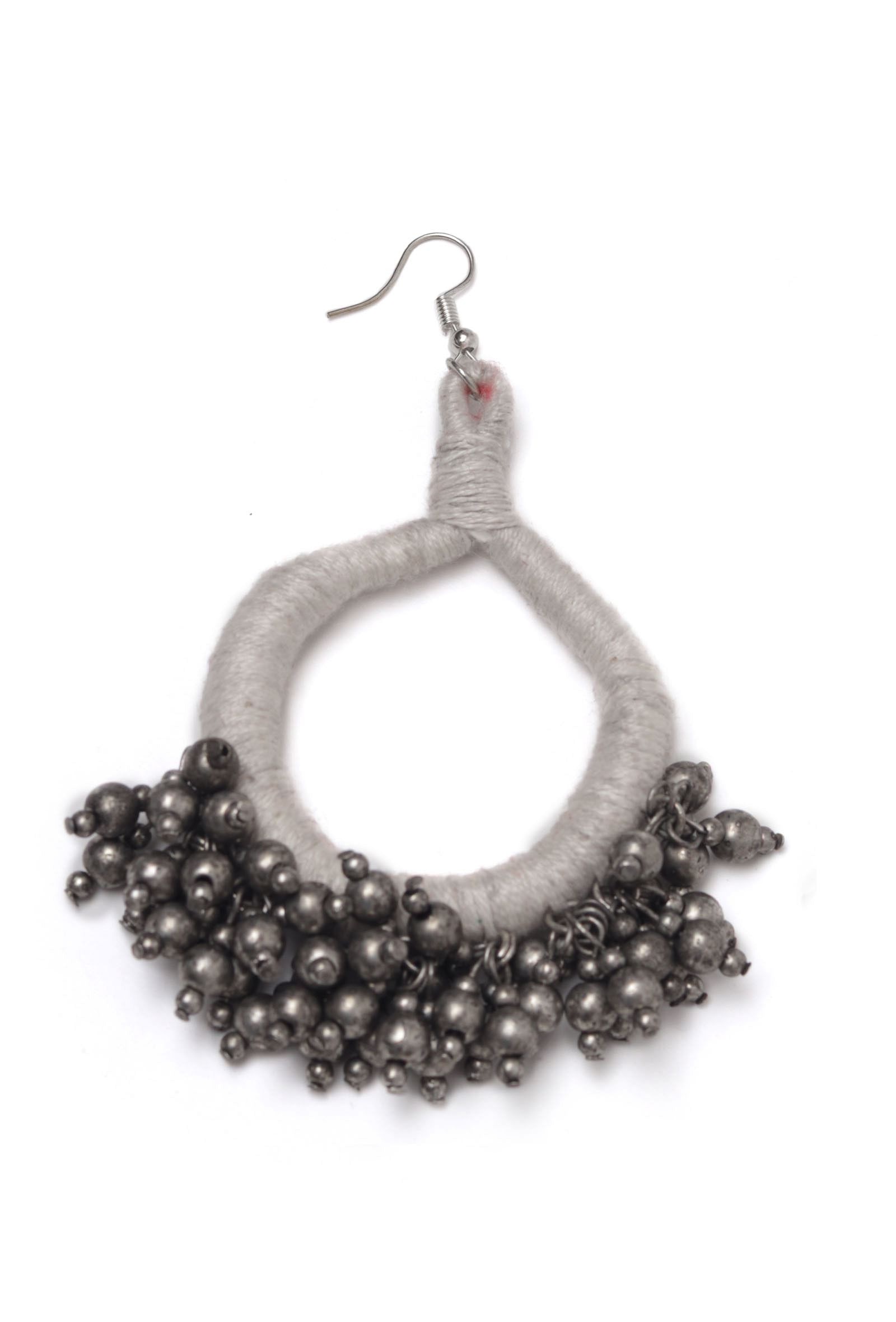 Isa White Ghungroo Tribal Earrings