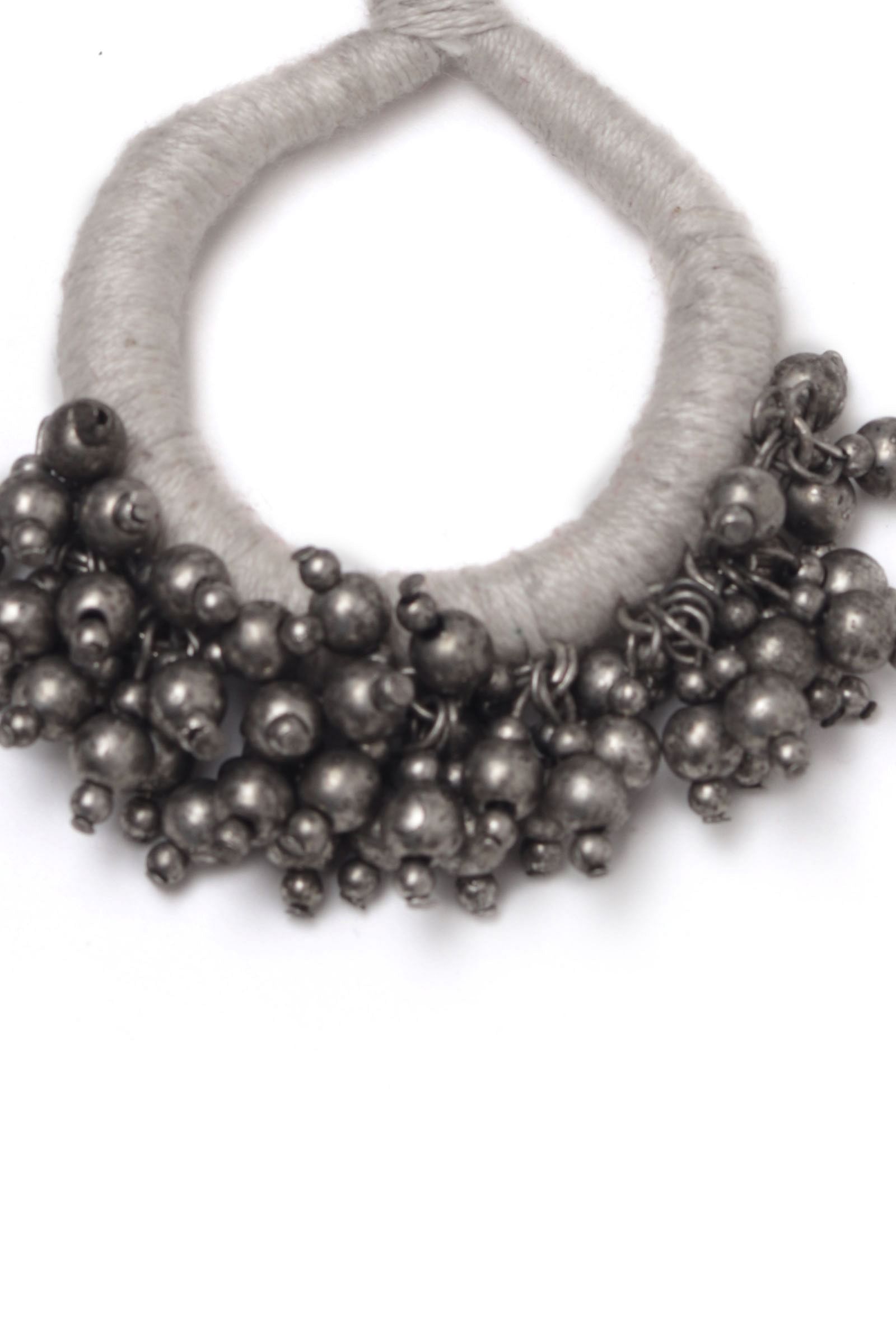Isa White Ghungroo Tribal Earrings