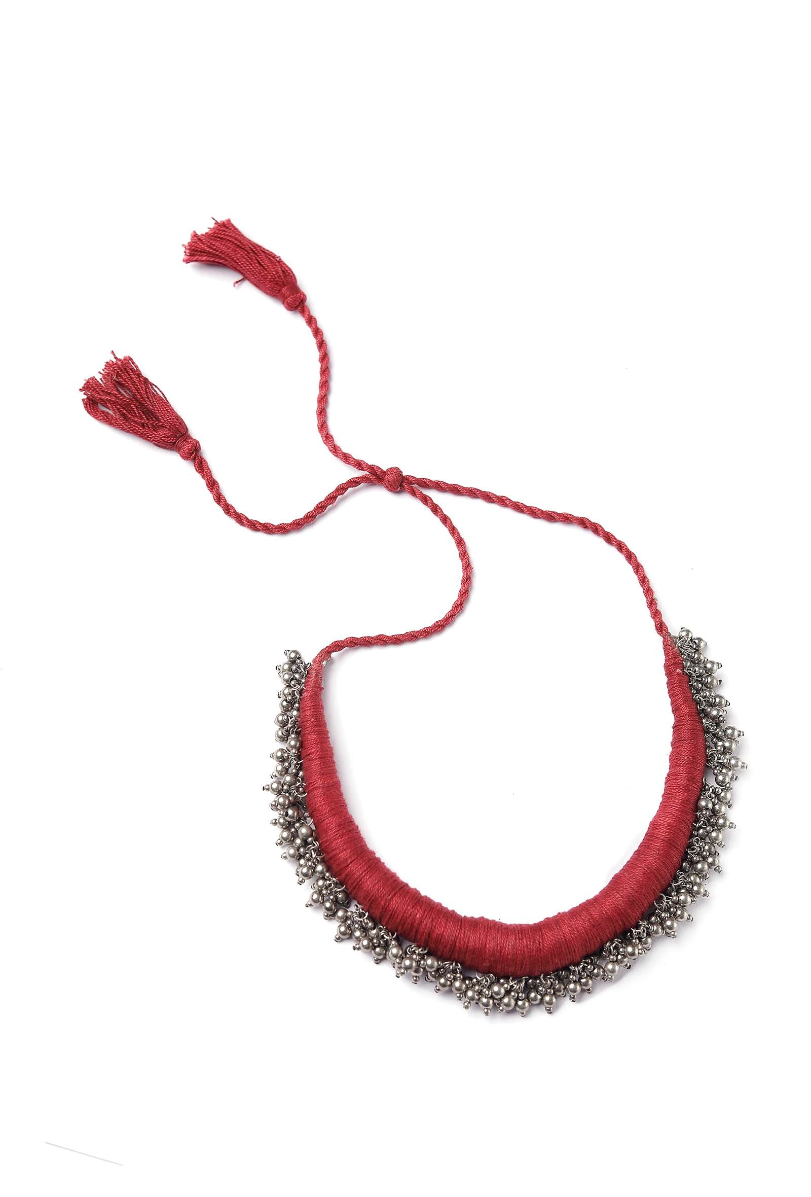 Gulrang Red Tribal Ghungroo Necklace