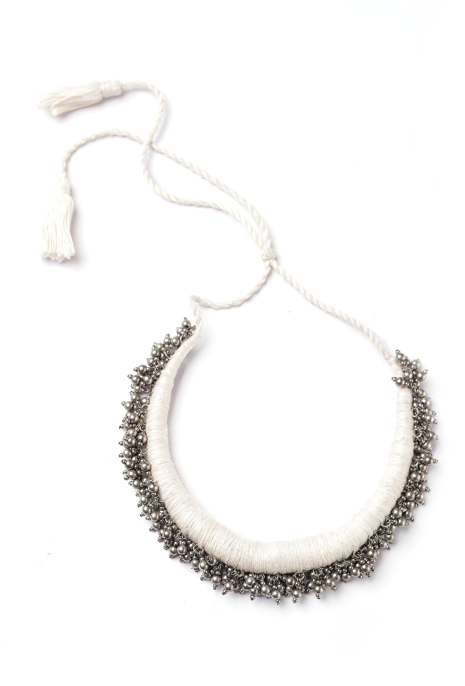 Noor White Tribal Ghungroo Necklace