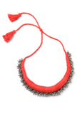 Parigul Orange Tribal Ghungroo Necklace