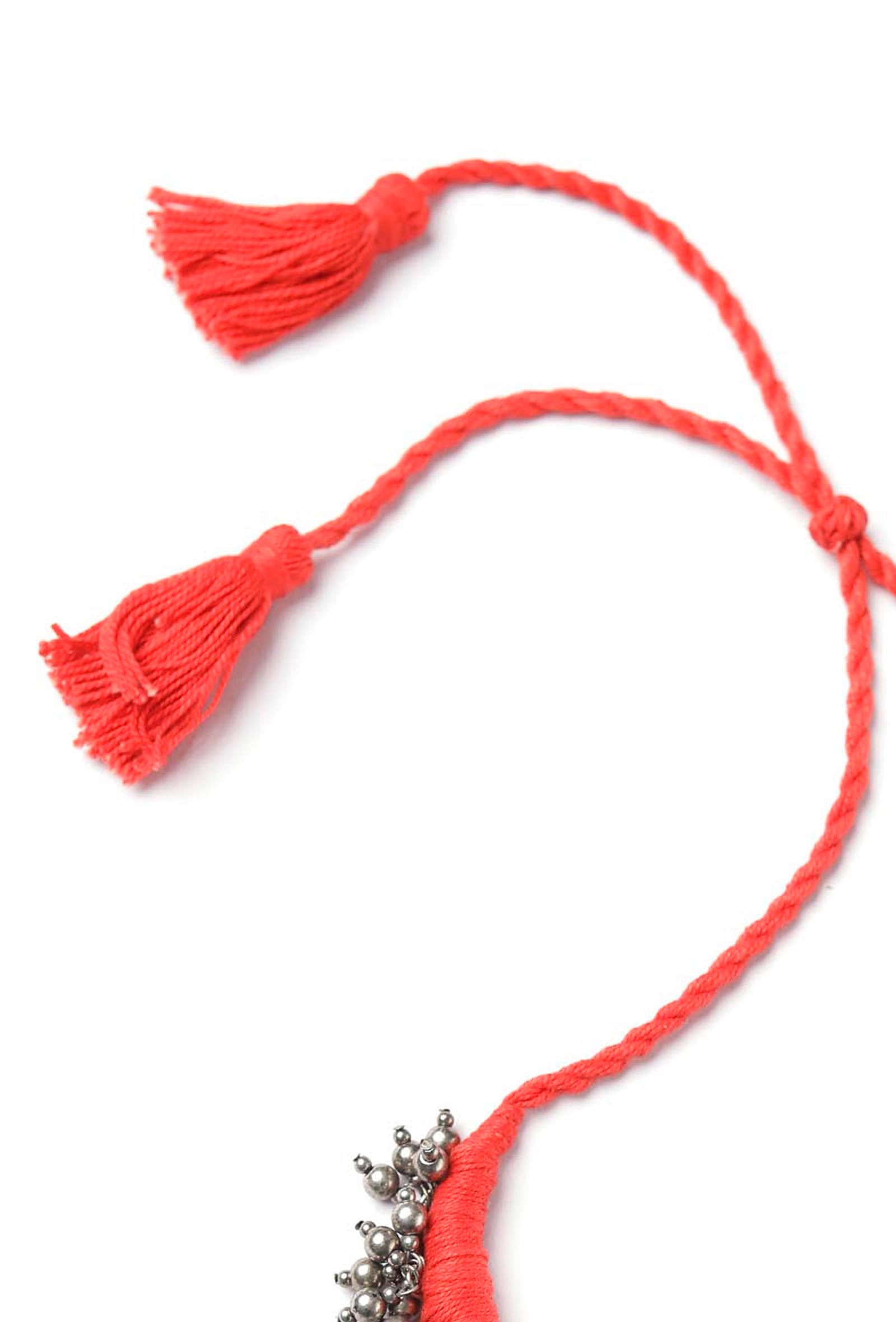 Parigul Orange Tribal Ghungroo Necklace