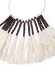 White and Black Thread Silver Tribal Necklace