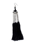 Maksha Black Thread Tassels Earrings
