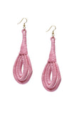 Rosy Pink Thread Tassels Thread Earrings
