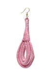 Rosy Pink Thread Tassels Thread Earrings