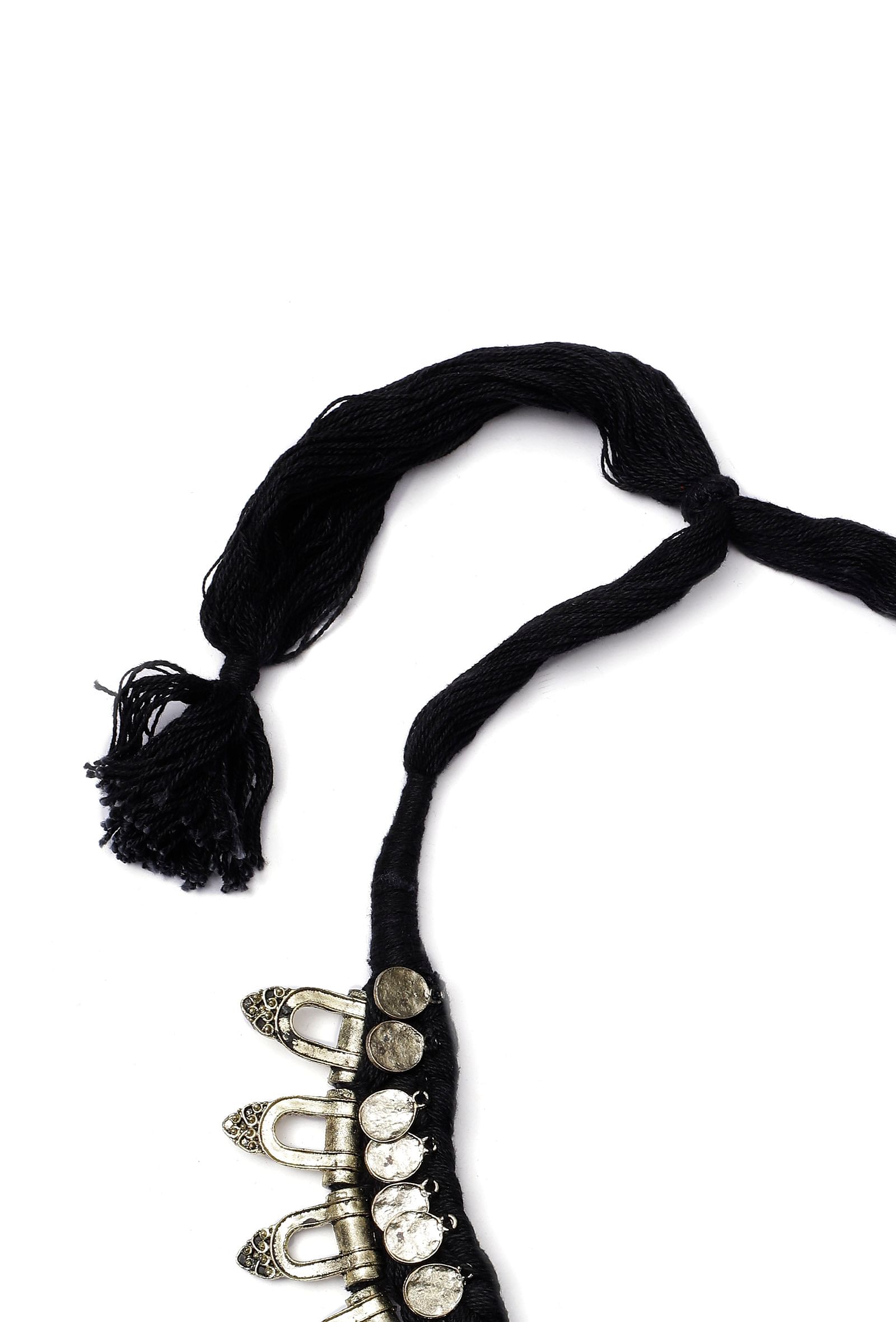 Black Tribal Silver Necklace