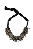 Sama Black Silver Brass Tribal Necklace